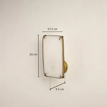 Marble gold wall light with 24 cm height 15.5 cm width and 9.5 cm depth for modern decor spaces.