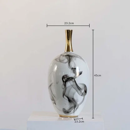 White ceramic jar with grey equestrian artwork shown in a closeup view showing soft handpainted lines elegant texture and modern equestrian décor perfect for minimal luxury styling.