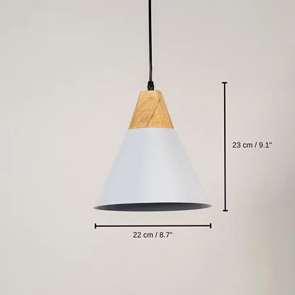 White metal pendant light, 23 x 22 x 22 cm (9.1 x 8.7 x 8.7 inches) dimensions