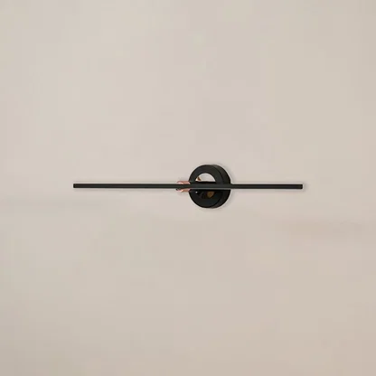 Black and gold metal picture light with sleek linear design for artwork mirror and decorative wall lighting.