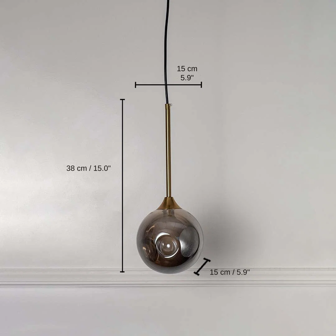 Drop Hanging light - Smoky, 38 x 15 x 15 cm (15.0 x 5.9 x 5.9 inches) dimensions