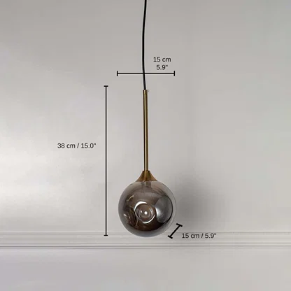 Drop Hanging light - Smoky, 38 x 15 x 15 cm (15.0 x 5.9 x 5.9 inches) dimensions
