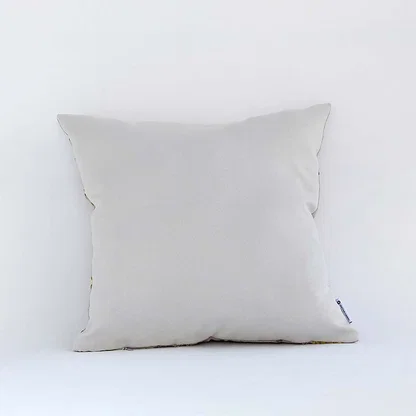 Plain off white cushion cover back view shown on white background highlighting smooth fabric finish for sofa or bed styling.