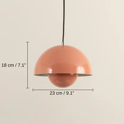 Flowerpot Pendant Light - Pink, 18 x 23 x 23 cm (7.1 x 9.1 x 9.1 inches) dimensions