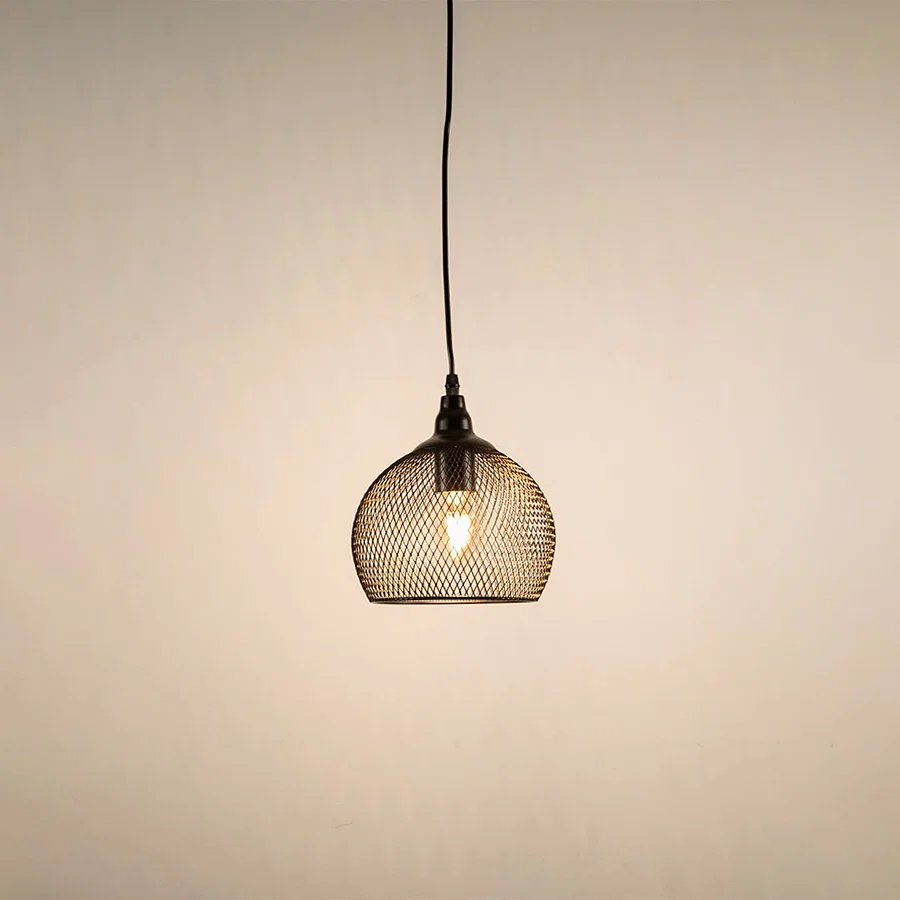 Smoke glass pendant light illuminated to showcase elegant ceiling lighting design with modern decorative appeal.