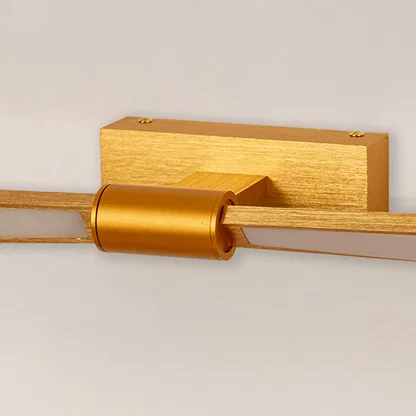 Gold metal picture light with precision crafted mounting detail showcasing premium craftsmanship and contemporary elegance.