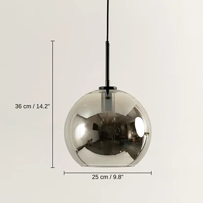 LukLoy Loft Modern Pendant Light - Silver, 46 x 25 x 25 cm (18.1 x 9.8 x 9.8 inches) dimensions