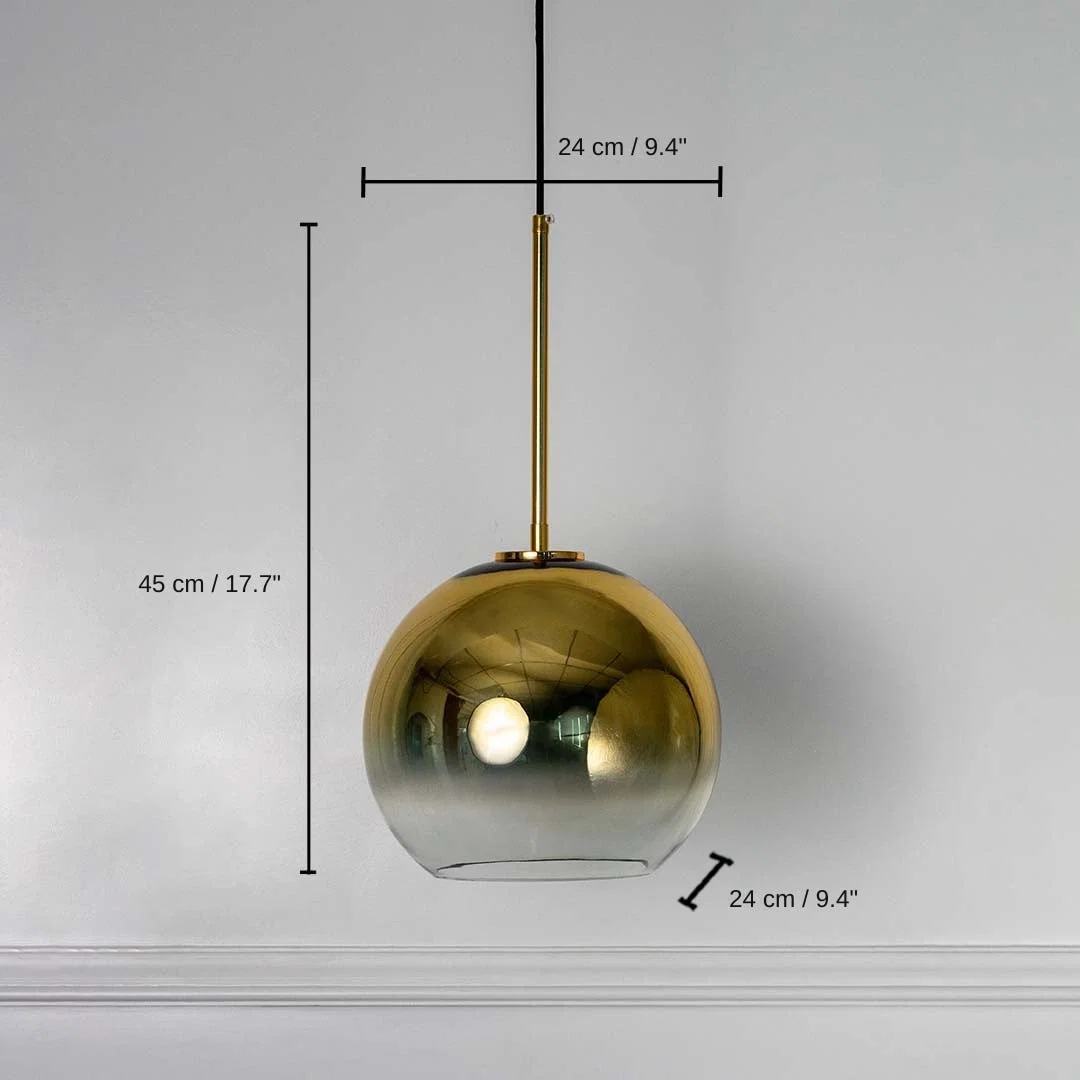 LukLoy Loft Modern Pendant Light - Gold, 45 x 24 x 24 cm (17.7 x 9.4 x 9.4 inches) dimensions