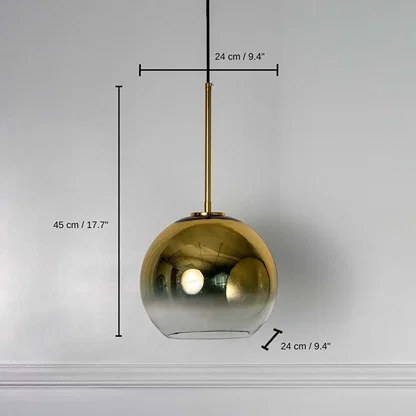 LukLoy Loft Modern Pendant Light - Gold, 45 x 24 x 24 cm (17.7 x 9.4 x 9.4 inches) dimensions