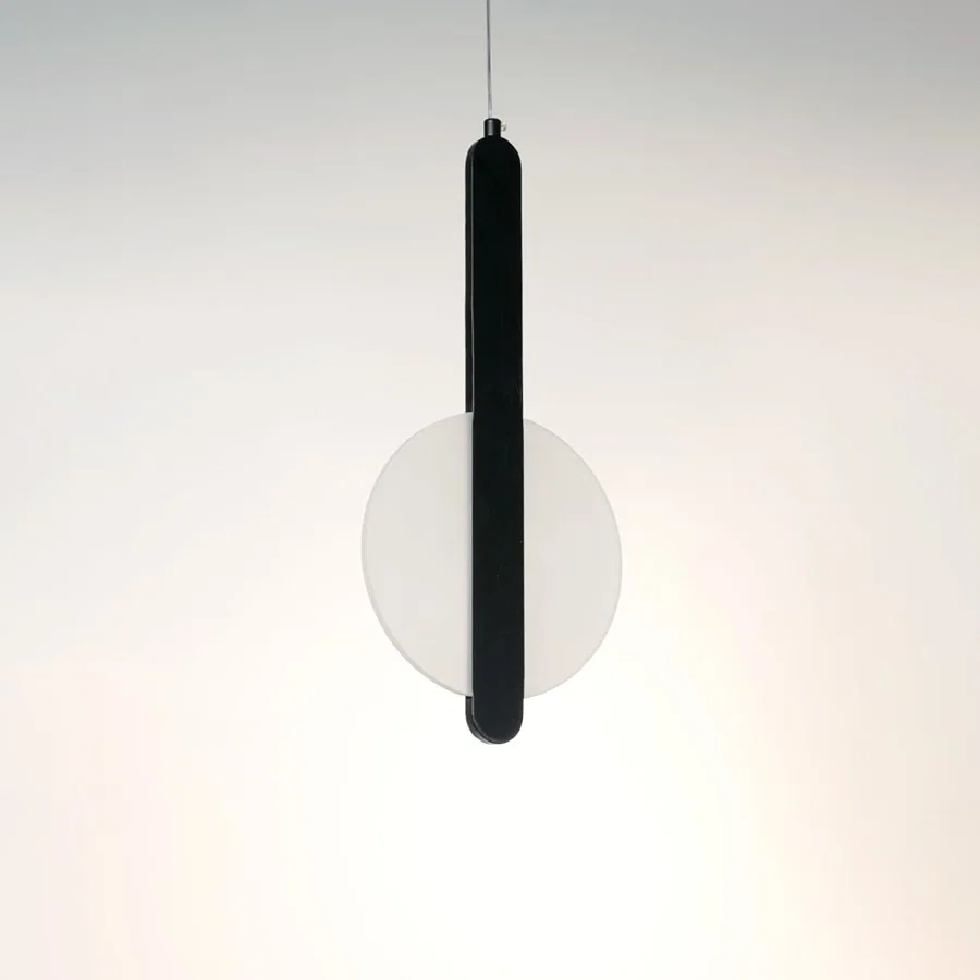 Black linear pendant light with frosted diffuser crafted for modern living spaces and minimalist interiors.