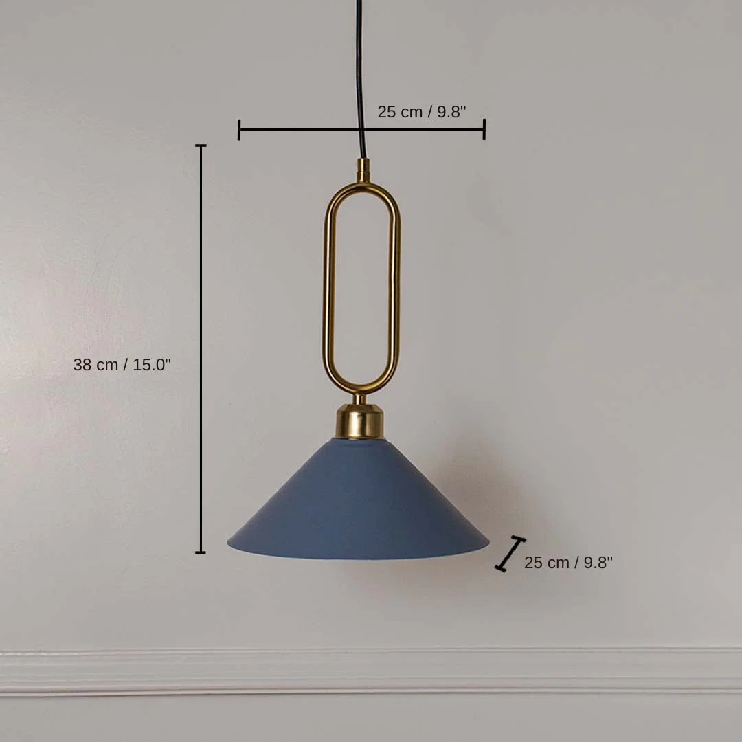 Macaron Pyramid Pendant Lamp - Grey, 38 x 25 x 25 cm (15.0 x 9.8 x 9.8 inches) dimensions