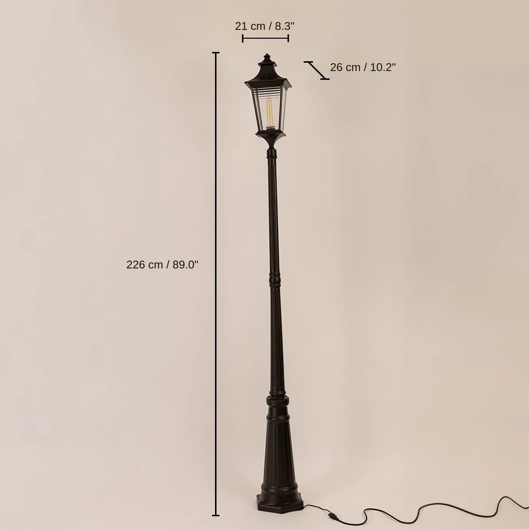Onset Outdoor Pole Light, 226 x 21 x 26 cm (89.0 x 8.3 x 10.2 inches) dimensions