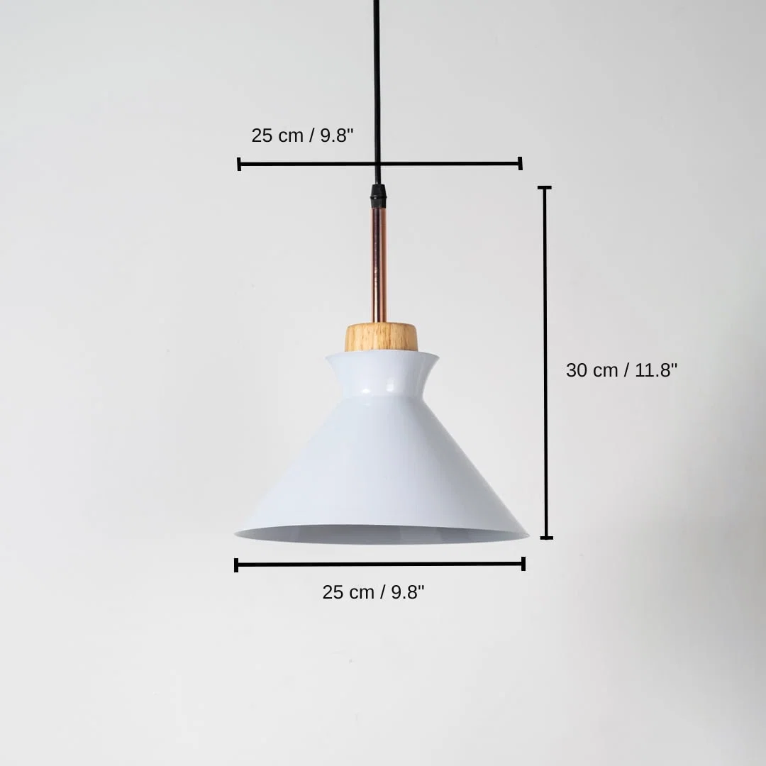 White metal pendant light, 30 x 25 x 25 cm (11.8 x 9.8 x 9.8 inches) dimensions
