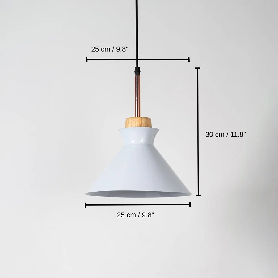 White metal pendant light, 30 x 25 x 25 cm (11.8 x 9.8 x 9.8 inches) dimensions