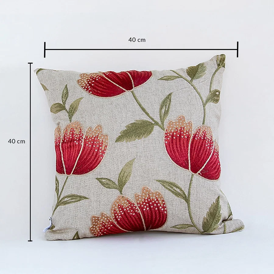 Square cushion cover measuring 40 x 40 cm suitable for sofa chair bed and living room decorative placement.
