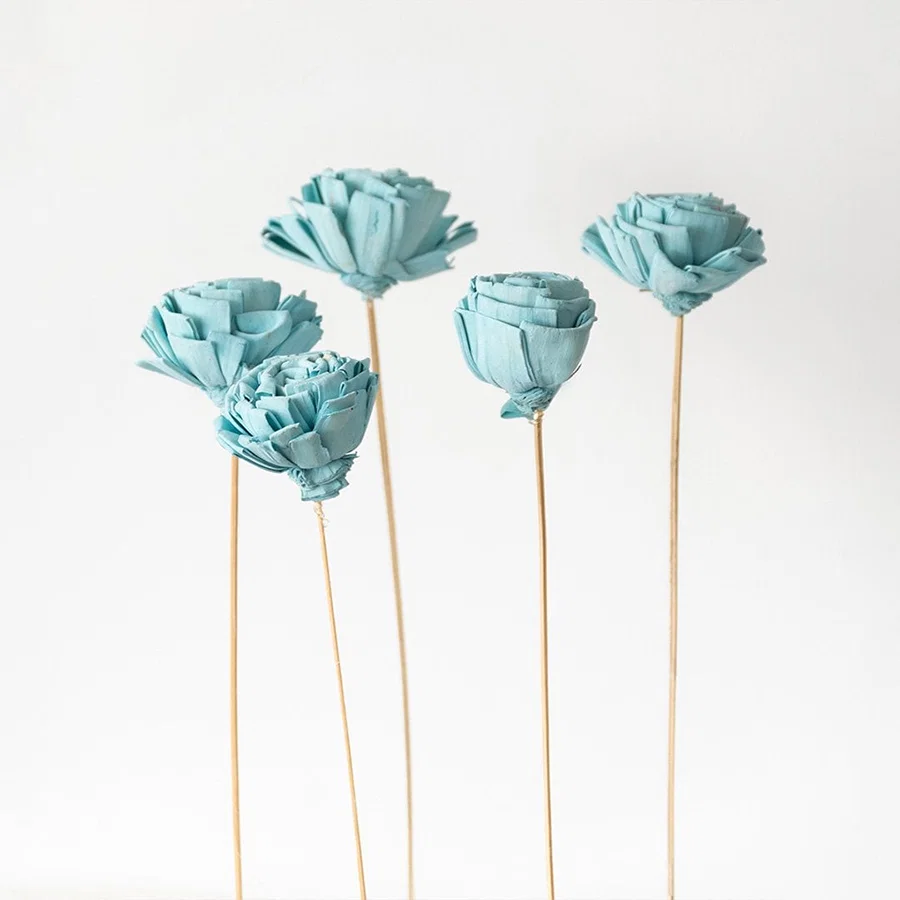 Bundle of aqua sola flower sticks is an artificial flower set for modern home decor wedding decoration and craft projects.