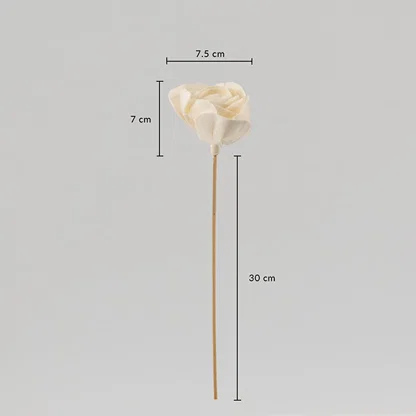 White flower stick measuring 30 cm tall with a 7.5 cm wide flower head shown for size reference.