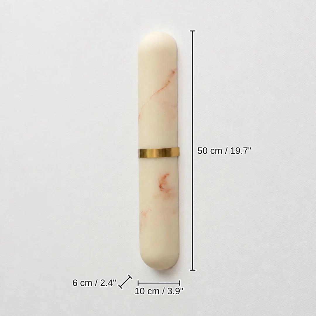 Aethel Linear Capsule Wall Sconce, 50 x 10 x 6 cm (19.7 x 3.9 x 2.4 inches) dimensions