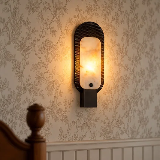Astraea Alabaster Wall Light - Black