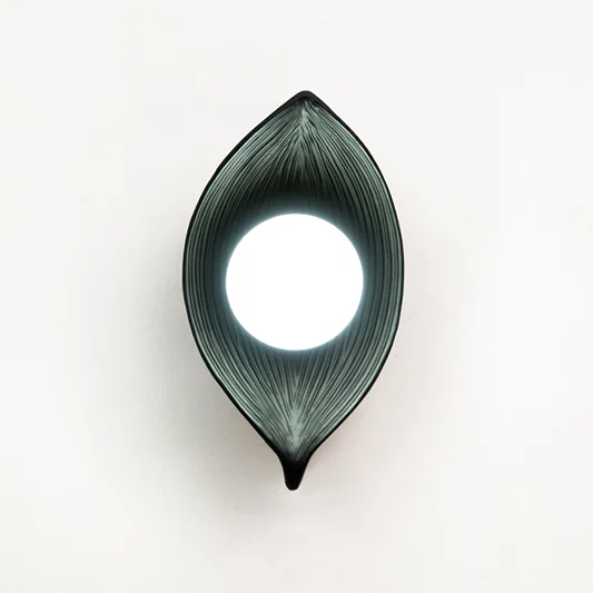 Aura Sculptural Leaf Wall Light - Black