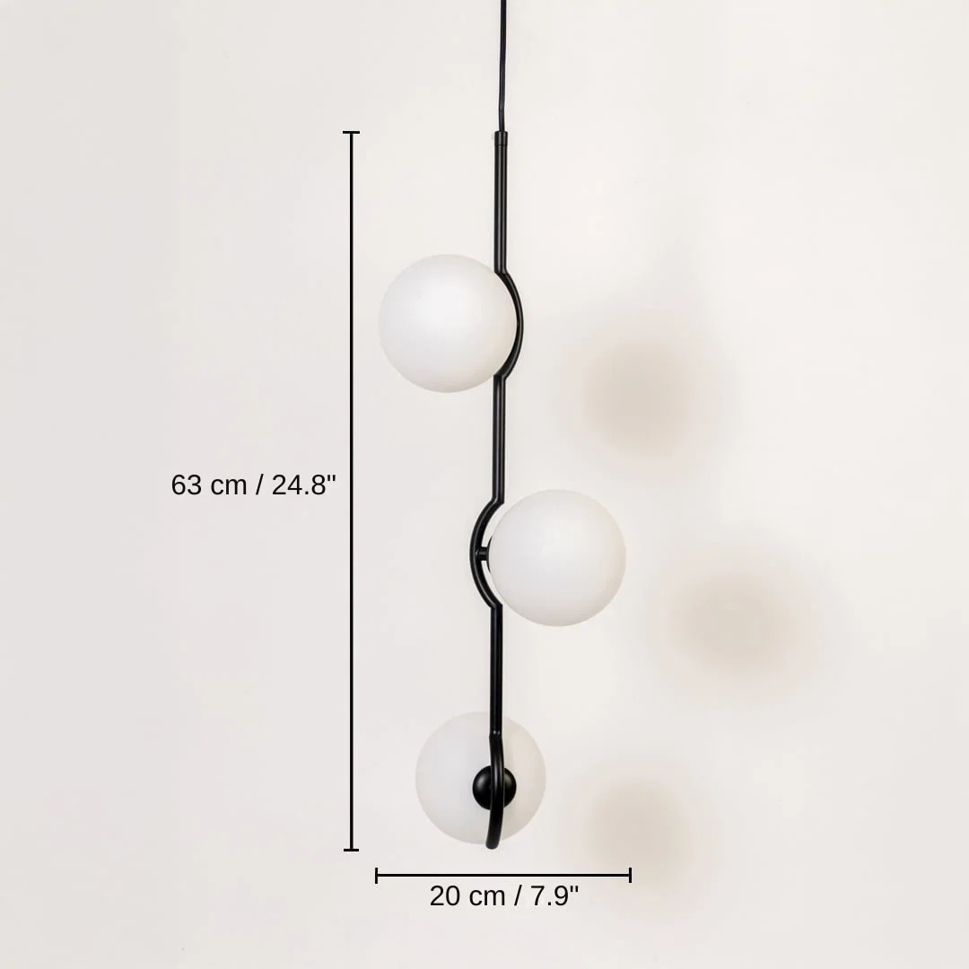 Black metal and frosted glass wall light, base 63 x 20 x 20 cm (24.8 x 7.9 x 7.9 inches), canopy 10 x 10 cm (3.9 x 3.9 inches) dimensions