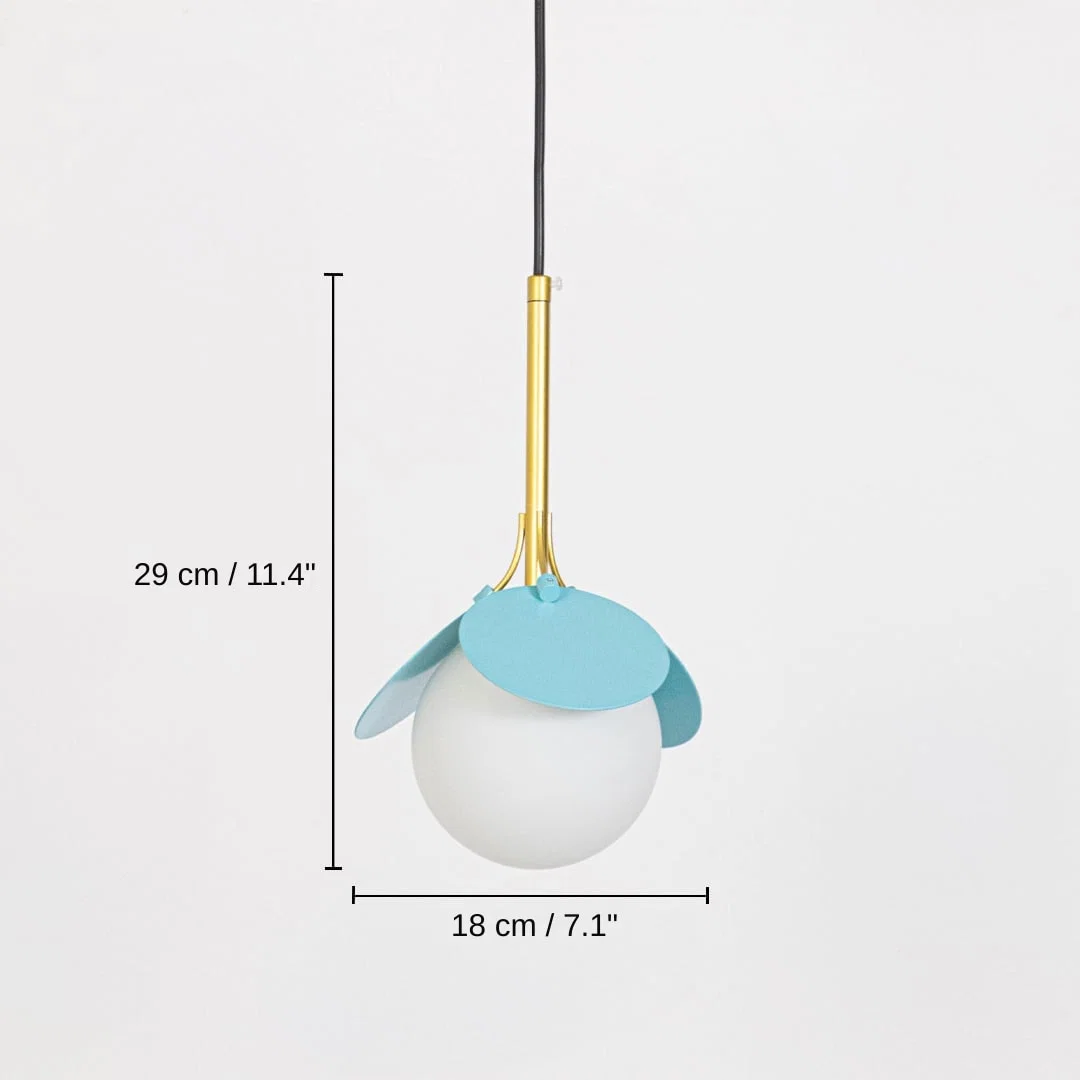Blue and white glass pendant light, base 29 x 18 x 18 cm (11.4 x 7.1 x 7.1 inches), canopy 10 x 10 cm (3.9 x 3.9 inches) dimensions