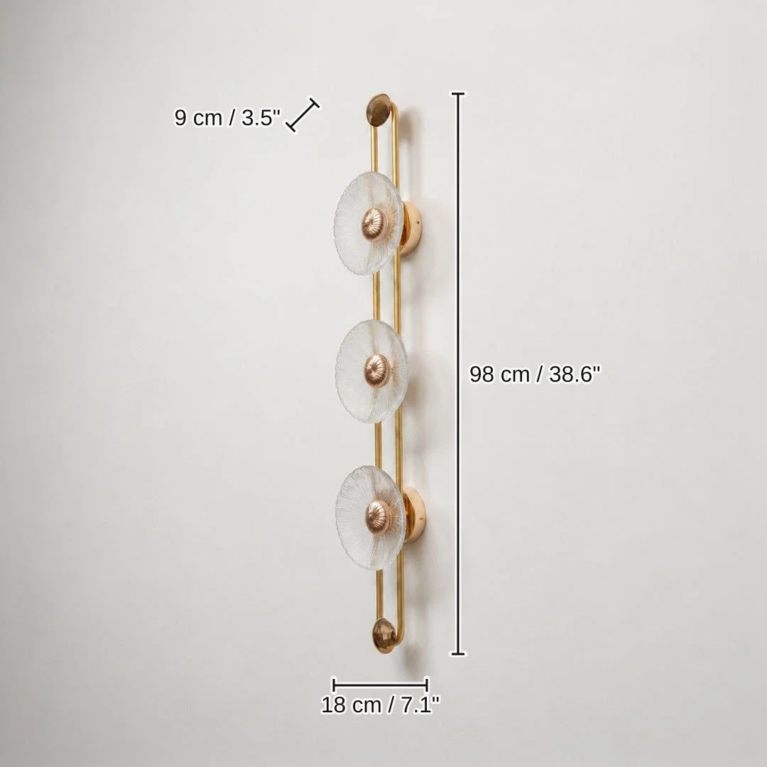 Celeste 3-Disc Wall Light - Clear, 98 x 18 x 9 cm (38.6 x 7.1 x 3.5 inches) dimensions