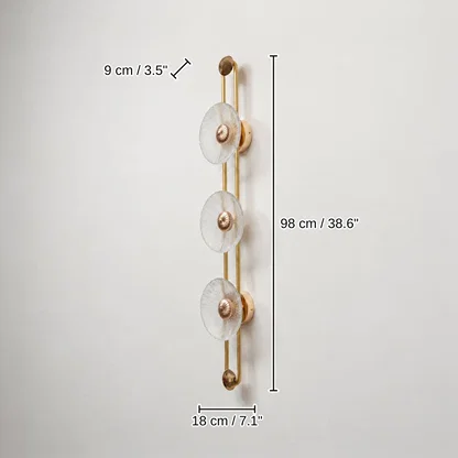 Celeste 3-Disc Wall Light - Clear, 98 x 18 x 9 cm (38.6 x 7.1 x 3.5 inches) dimensions