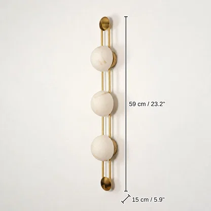 Celeste 3-Globe Wall Sconce, 59 x 13 x 15 cm (23.2 x 5.1 x 5.9 inches) dimensions