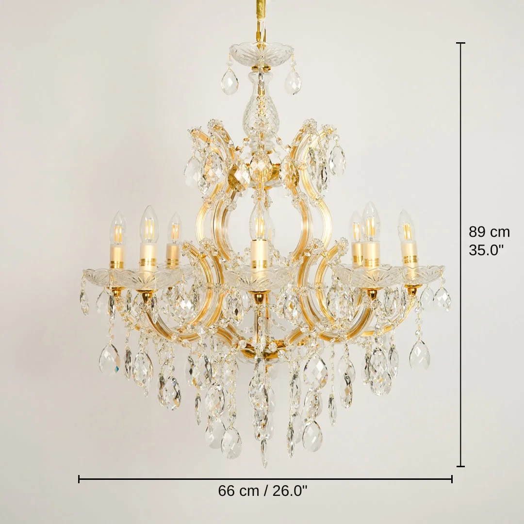 Celeste 8-Light Candelabra Chandelier, 89 x 66 x 66 cm (35.0 x 26.0 x 26.0 inches) dimensions