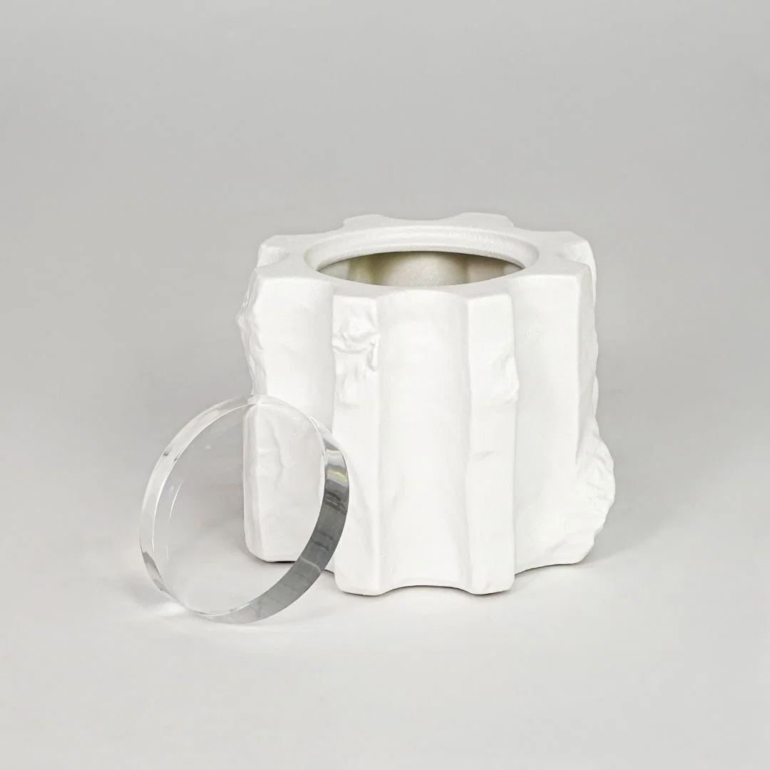 Modern white decorative flower vase isolated clean background stylish ceramic vase for home decor display.