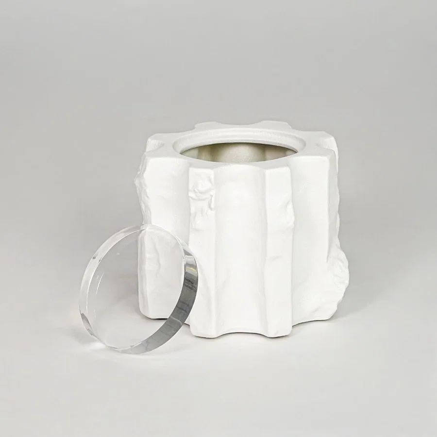 Modern white decorative flower vase isolated clean background stylish ceramic vase for home decor display.
