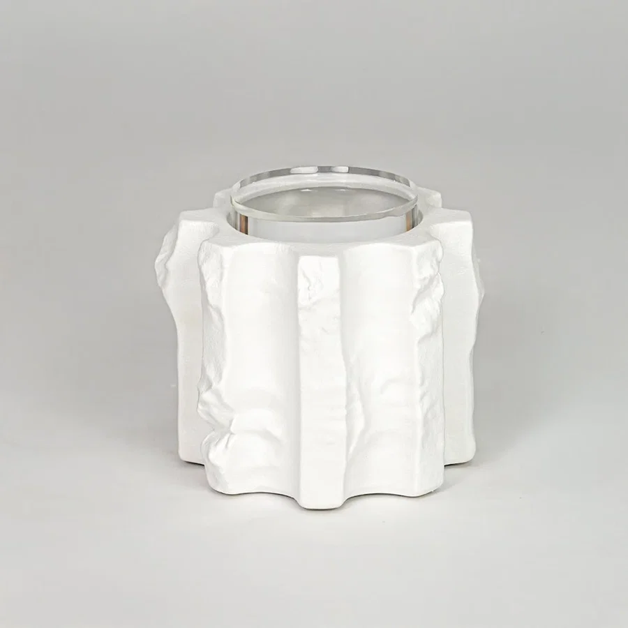 Modern white decorative flower vase isolated white background stylish ceramic vase for home decor display.