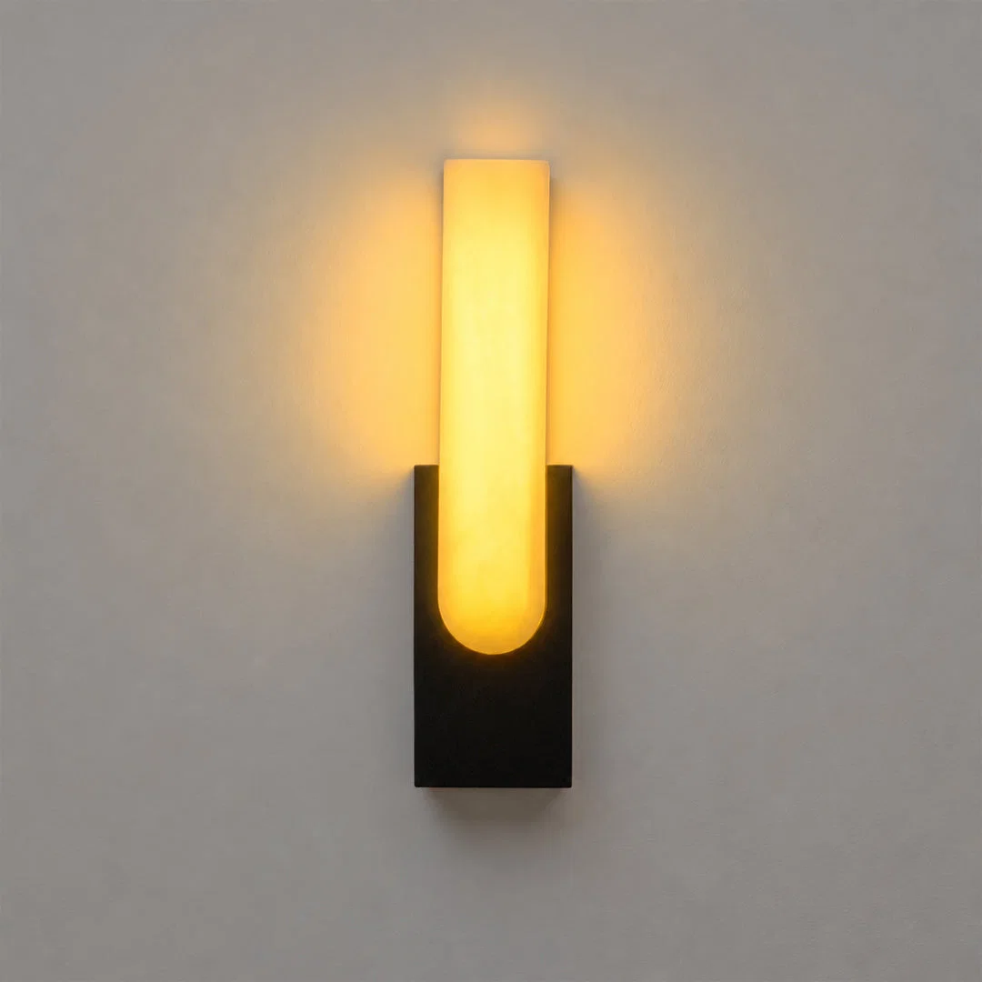 Columnus Alabaster Wall Lamp - Black