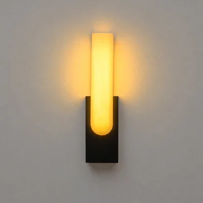 Columnus Alabaster Wall Lamp - Black