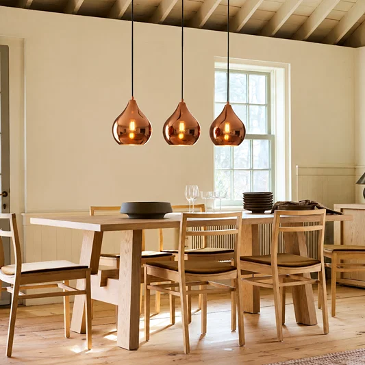 Droplet 3-Light Rectangular Cluster Pendant Light With Black Ceiling Plate