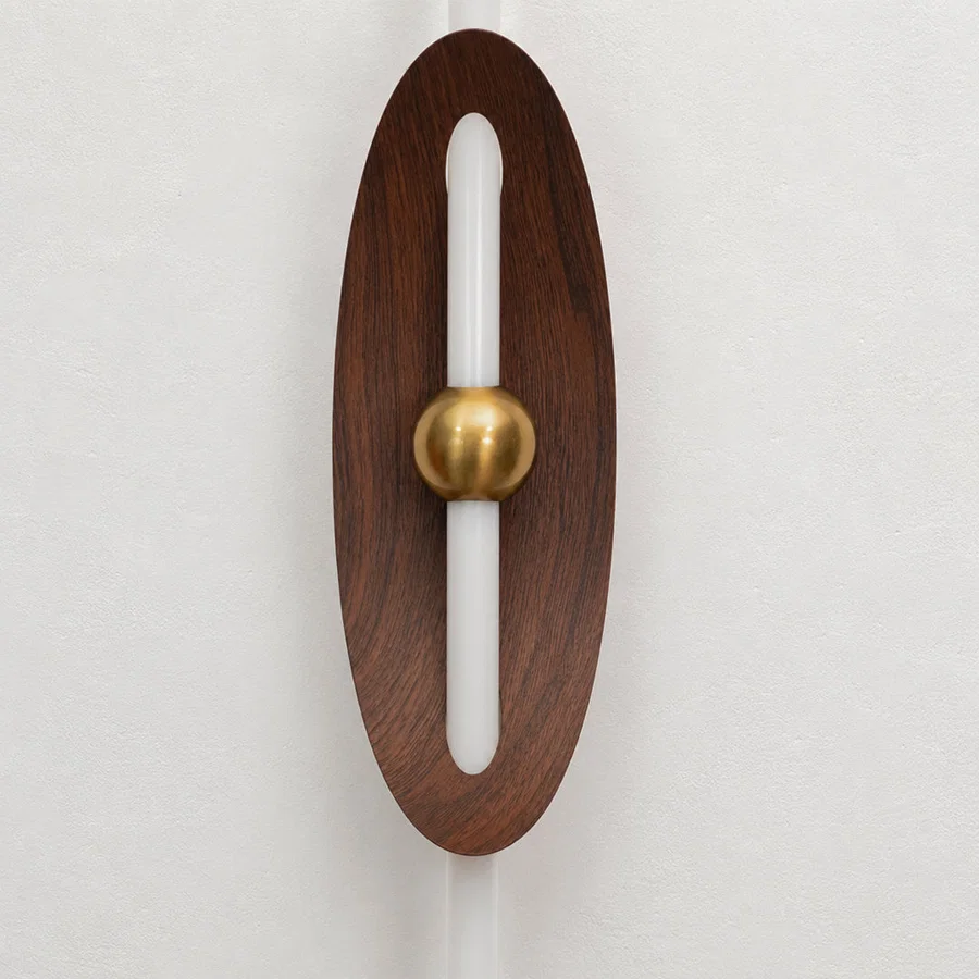Eclipse Curved Shield Wall Light - Brown