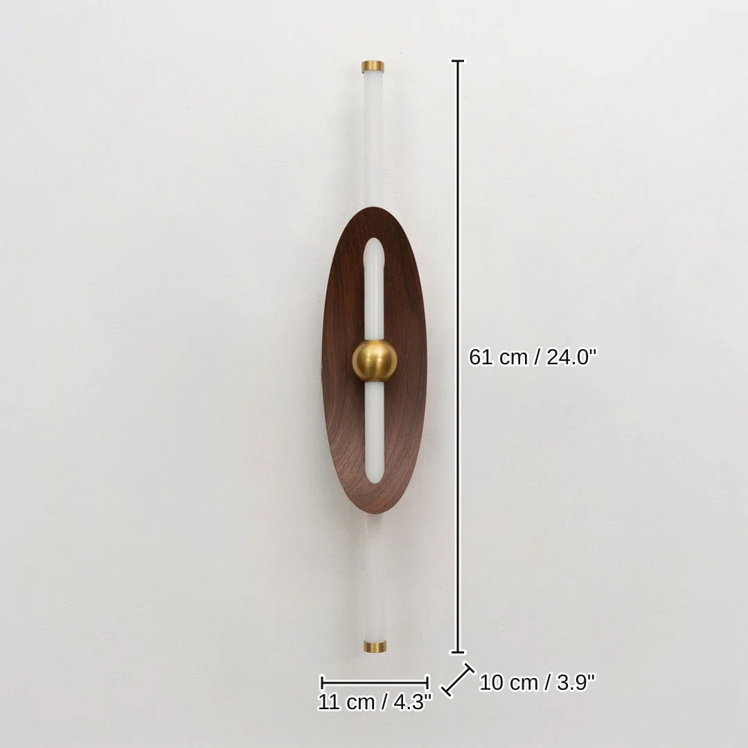 Eclipse Curved Shield Wall Light - Brown, 61 x 11 x 10 cm (24.0 x 4.3 x 3.9 inches) dimensions