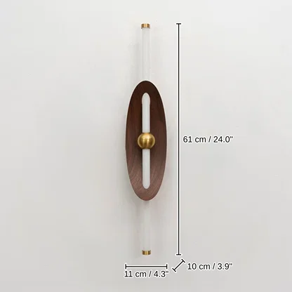 Eclipse Curved Shield Wall Light - Brown, 61 x 11 x 10 cm (24.0 x 4.3 x 3.9 inches) dimensions