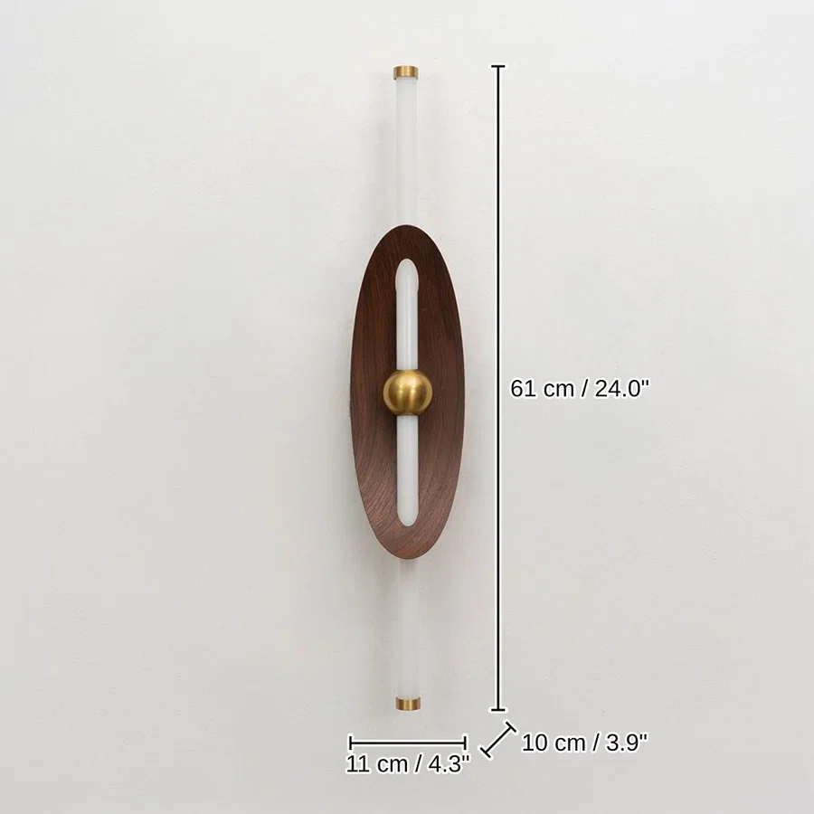 Eclipse Curved Shield Wall Light - Brown, 61 x 11 x 10 cm (24.0 x 4.3 x 3.9 inches) dimensions