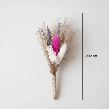 Dimension image of forar boutonniere for elegant home interior decor styling and modern room tabletop decoration setup.