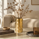 Gilded Long Ceramic Vase - Medium