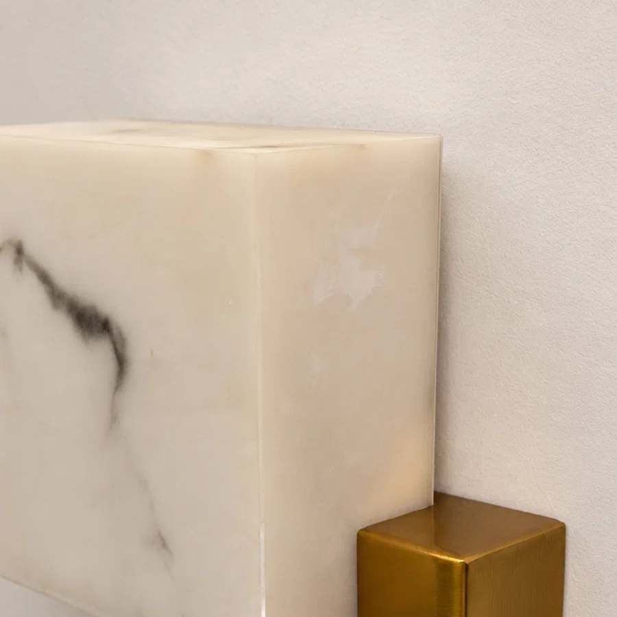 Kubo Square Alabaster Wall Sconce