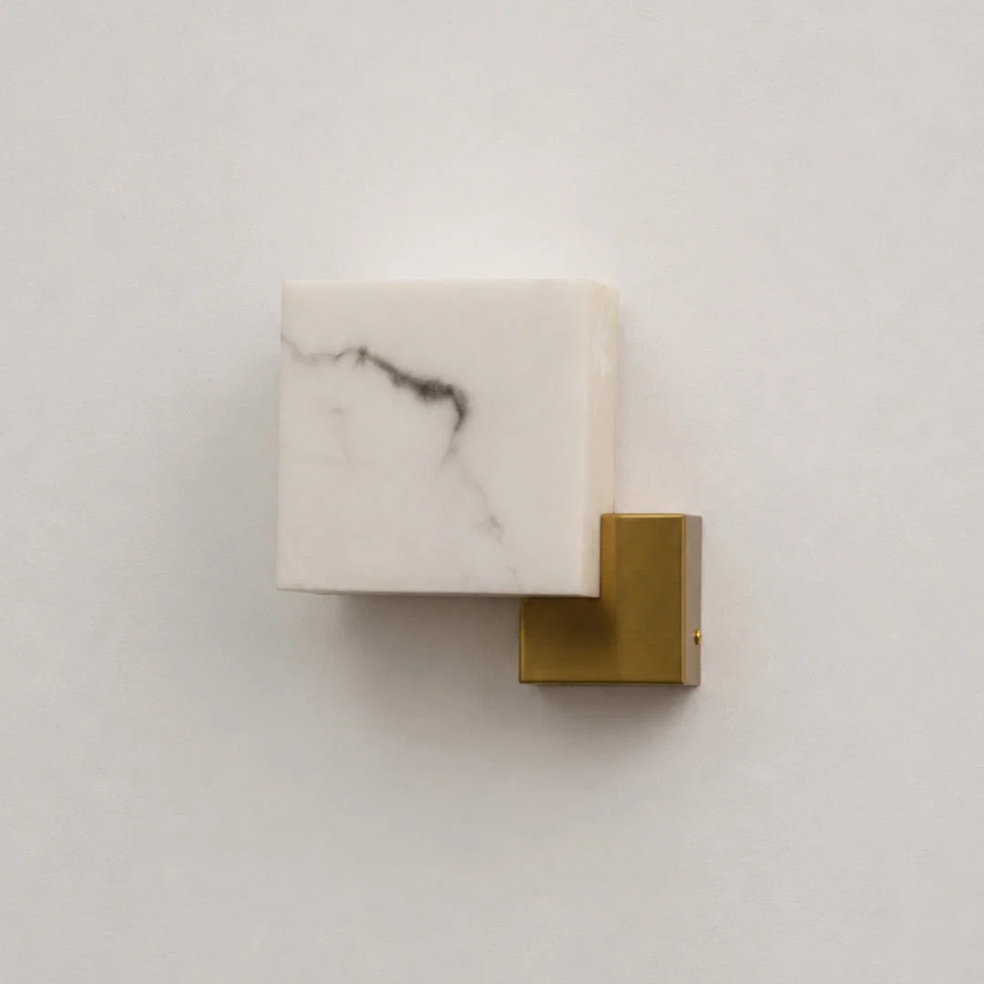 Kubo Square Alabaster Wall Sconce
