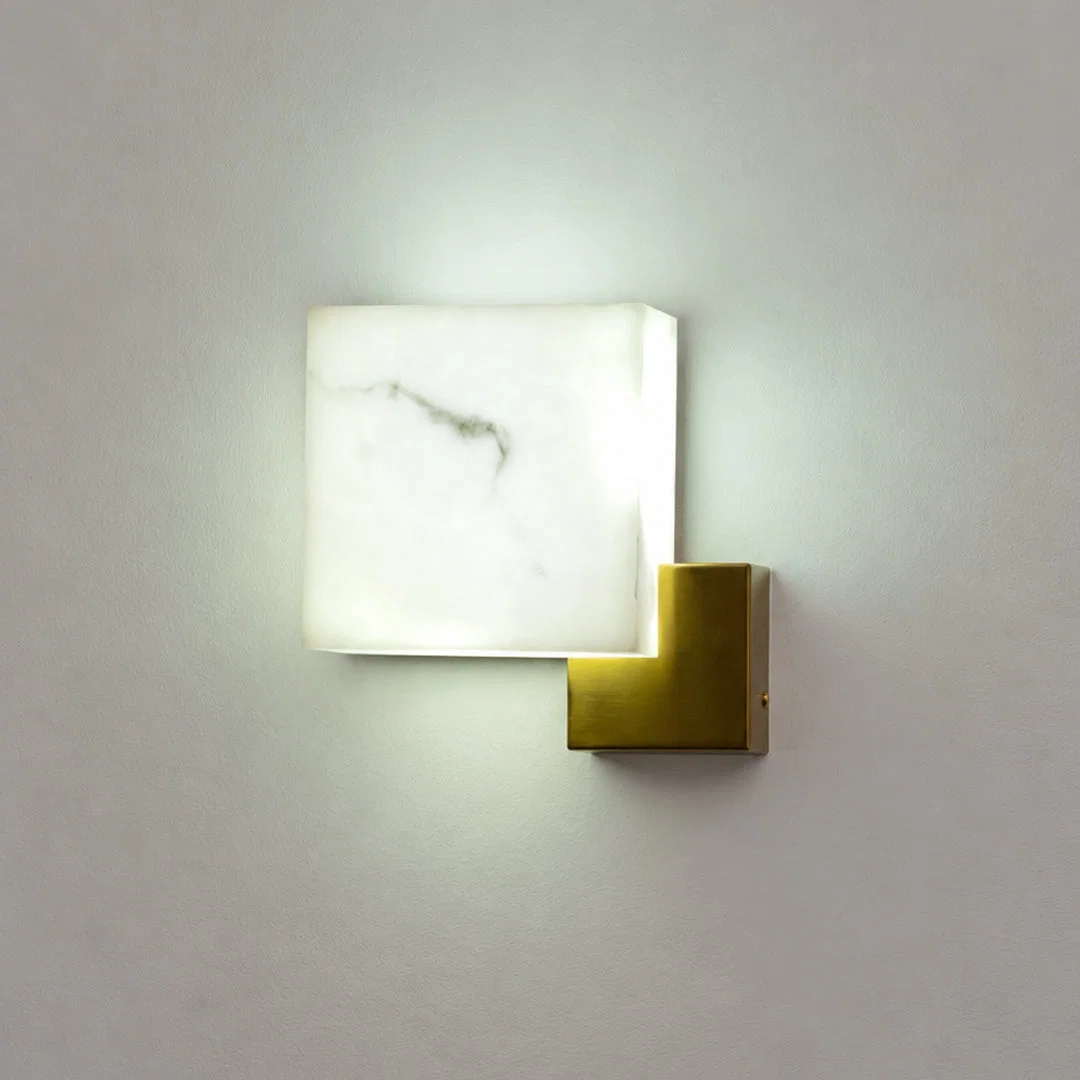 Kubo Square Alabaster Wall Sconce