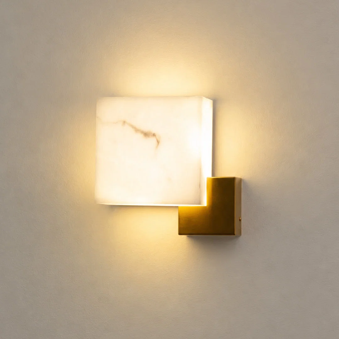 Kubo Square Alabaster Wall Sconce