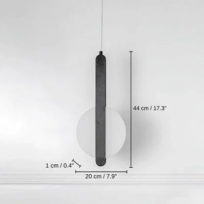 Luminous Disc Pendant Light - Split, 44 x 20 x 1 cm (17.3 x 7.9 x 0.4 inches) dimensions