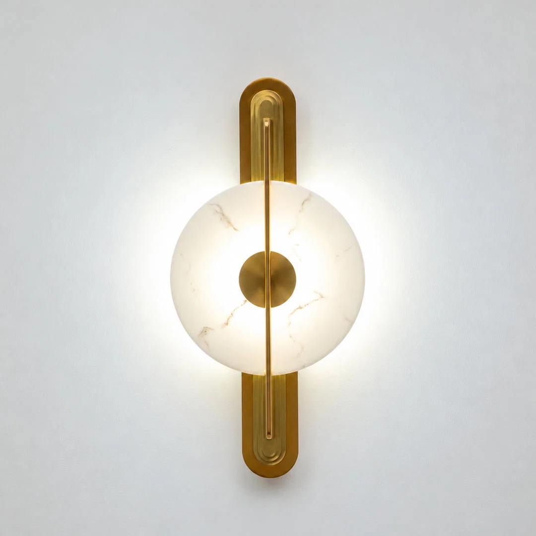 Lyra Pill-Backplate Alabaster Sconce