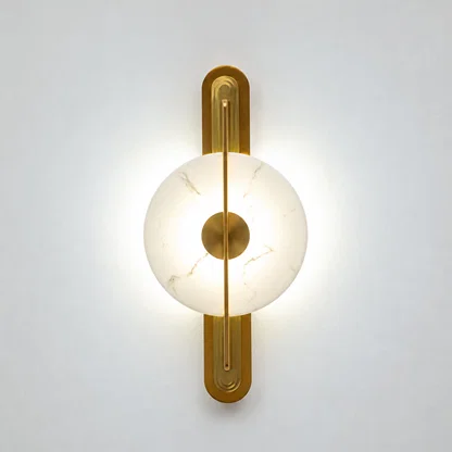 Lyra Pill-Backplate Alabaster Sconce
