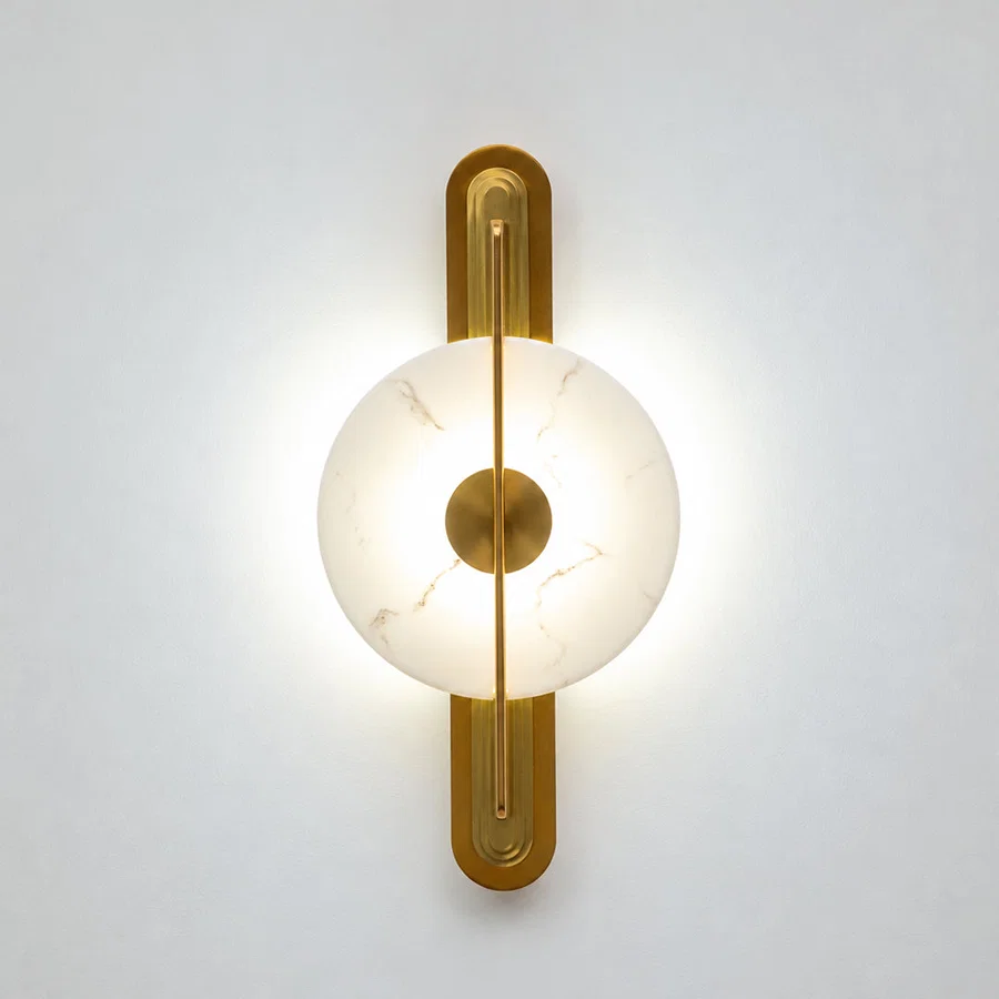 Lyra Pill-Backplate Alabaster Sconce
